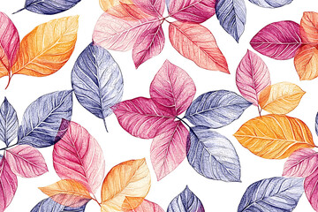 seamless pattern with autumn leaves