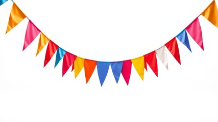 Obraz premium Colorful Pennant Chain - Photorealistic Design, Isolated on White