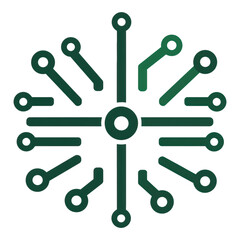 Circuit Board Icon, intricate connections, digital design element, transparent background, ideal for tech-related projects, modern aesthetic