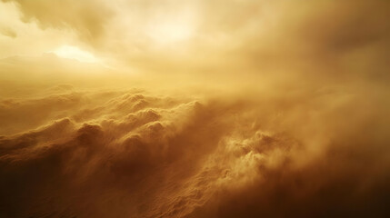 Naklejka premium Golden Dust Storm: A Dramatic Desert Landscape