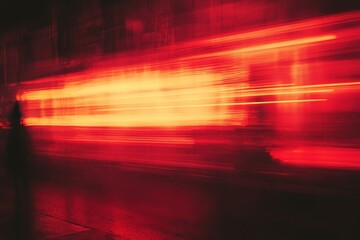 Neon light streaks glowing in abstract darkness. Generative AI