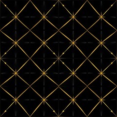 Fototapeta premium Golden Starburst Pattern: A repeating, geometric pattern of gold starbursts on a dark background. The pattern is elegant and refined, with a touch of sparkle.