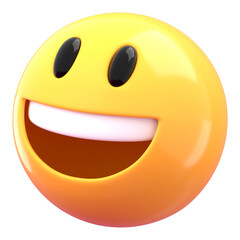 Fototapeta premium 3D emoticon png smiling face sticker, transparent background
