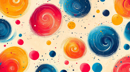 Abstract Swirling Planets, Cosmic Circles, Vibrant Colors, Artistic Design. Generative Ai.