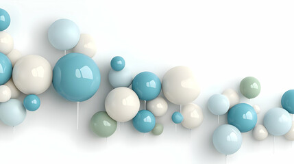 3D Balloon Illustration Pastel Background