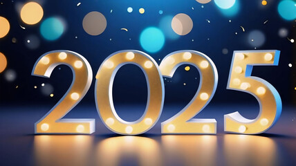 Sparkling style, Happy New Year 2025 Typography