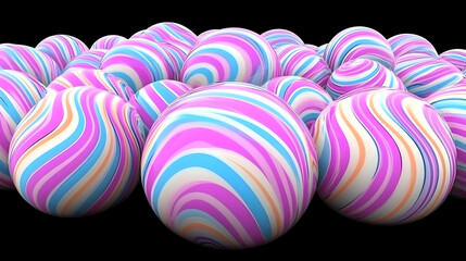 Abstract 3D Striped Spheres Background