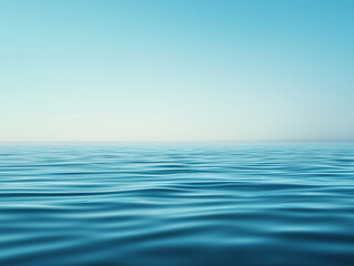 Obraz premium Tranquil Ocean Horizon with Calm Blue Waves Under an Expansive Sky