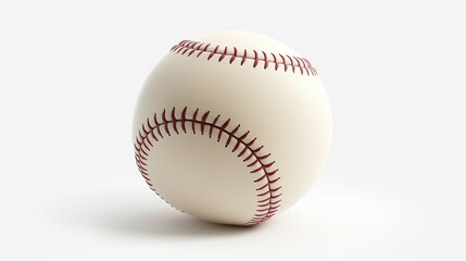 A classic white baseball with red stitching, isolated on a clean white background.