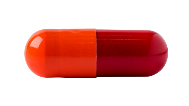 Red pill png sticker, transparent background