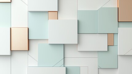 Obraz premium A geometric design with overlapping squares and gradients of teal and copper for a modern edge