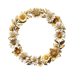 Luxury flowers border circle