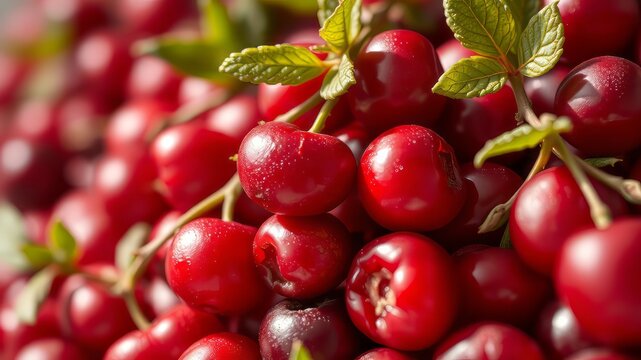 Fresh Cranberry Berries, Close-up, High-Quality, Vibrant Food Photography