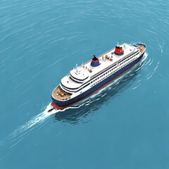 Fototapeta premium A large cruise ship sailing in the ocean.