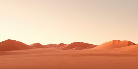 Naklejka premium A desert scene with a hills in the background.