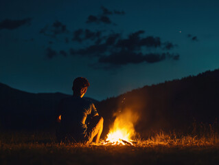camping in the forest