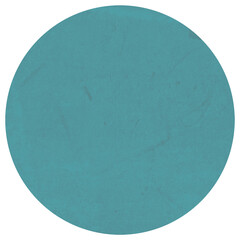 Teal circle png shape sticker, paper texture collage element, transparent background