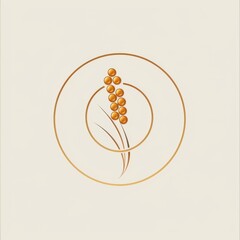 Fototapeta premium Golden Millet Logo: Minimalist Elegance