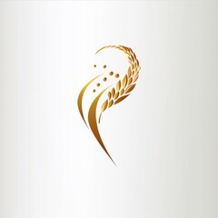 Fototapeta premium Golden Millet Logo: Minimalist Elegance