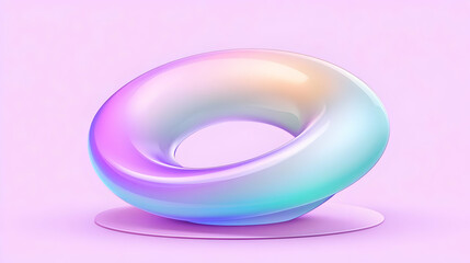 Obraz premium Abstract 3D Render Pastel Torus