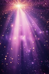 Celestial Lightshow: Divine Rays of Purple and Gold Sparkle