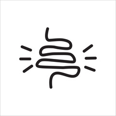 colitis vector icon. intestine icon. gut constipation icon. 
