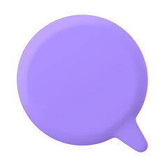Purple speech bubble png sticker, 3D rendering shape, transparent background
