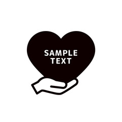 大きなハートを持つ手のイラスト＿編集可能なラインアイコン＿片手＿ホワイトスペース