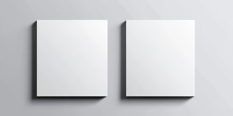 Two blank white square templates designed for posters, ready for any creative ideas you may want to implement on them. Perfect for various poster needs.