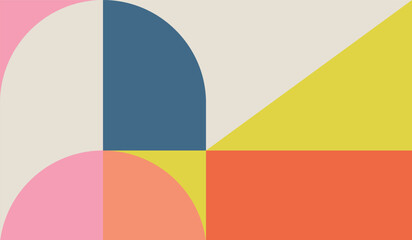 Simple with vintage colors shapes geometric vector background design
