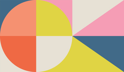 Simple with vintage colors shapes geometric vector background design