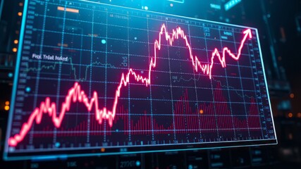 Holographic Market Crash - Futuristic Financial Crisis, Dark Tech, Bright Colors