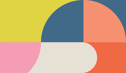 Simple with vintage colors shapes geometric vector background design