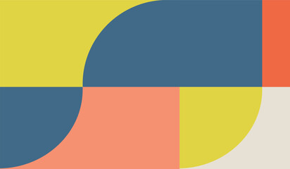 Simple with vintage colors shapes geometric vector background design