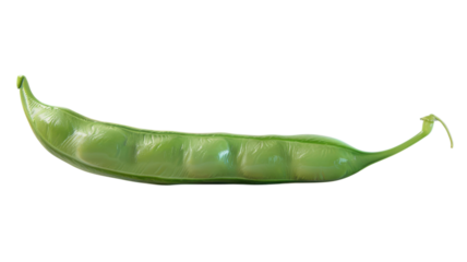 Fresh green pea pod resting on a smooth surface in natural light