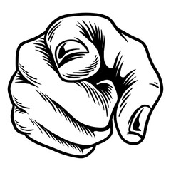 Hand drawn I want you hand sign sticker design element