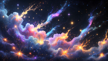 Cosmic Nebula and Supernova in a Mystical Galaxy Sky Wallpaper