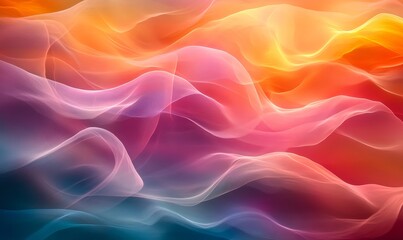 Obraz premium Oscillating waveforms in colorful abstract movements. Generative AI
