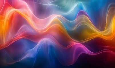 Obraz premium Oscillating waveforms in colorful abstract movements. Generative AI