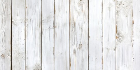 Fototapeta premium Overhead view of a textured background featuring white wooden planks showcases the unique patterns and grains of the wood from above. The white planks create a clean aesthetic.