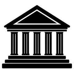 Bank silhouette on white background