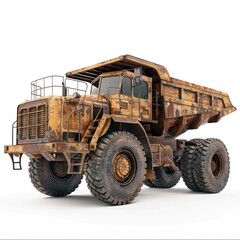 Massive and Powerful Dump Truck Used in Mining Construction and Infrastructure Development Projects to Efficiently Transport Heavy Loads of Materials and Resources