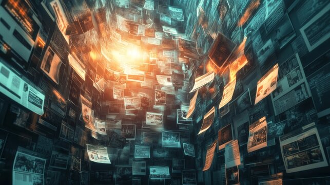 Professional business media background featuring modern abstract design with dynamic blue tones, digital connections, and high-tech elements, perfect for corporate presentations, marketing campaigns, 