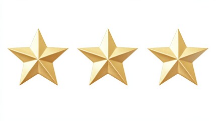 Fototapeta premium three gold stars on white background