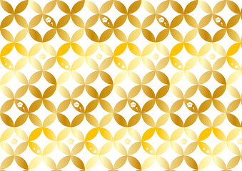 メタリックな七宝と梅の背景素材