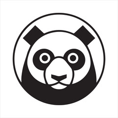 Cute panda bear face cartoon circle icon a animal vector illustration