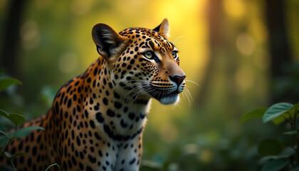 Naklejka premium Close-up portrait of a leopard