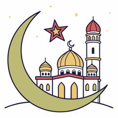Fototapeta premium Beautiful islamic festival eid mubarak background