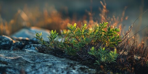 The last surviving greenery stands resilient before a harsh winter, showcasing the contrast of vibrant greenery against the impending cold, embodying the beauty of nature s resilience.