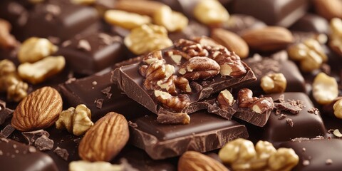 Delicious chocolate sweets featuring a variety of nuts, these delightful chocolate sweets offer a perfect blend of textures and flavors, making them an irresistible treat for nut and chocolate lovers.
